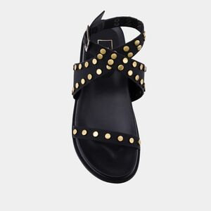 Black and Gold Studded Women's Sandals